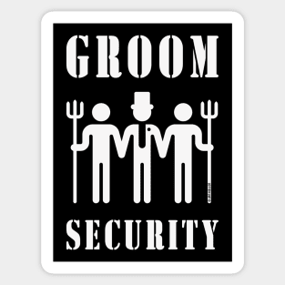 Groom Security (Bachelor Party / Stag Night / White) Sticker